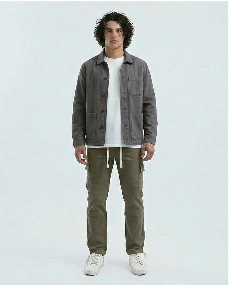 Olive Green Utility Cargo Drawstring Trousers - O192462 - Image 3