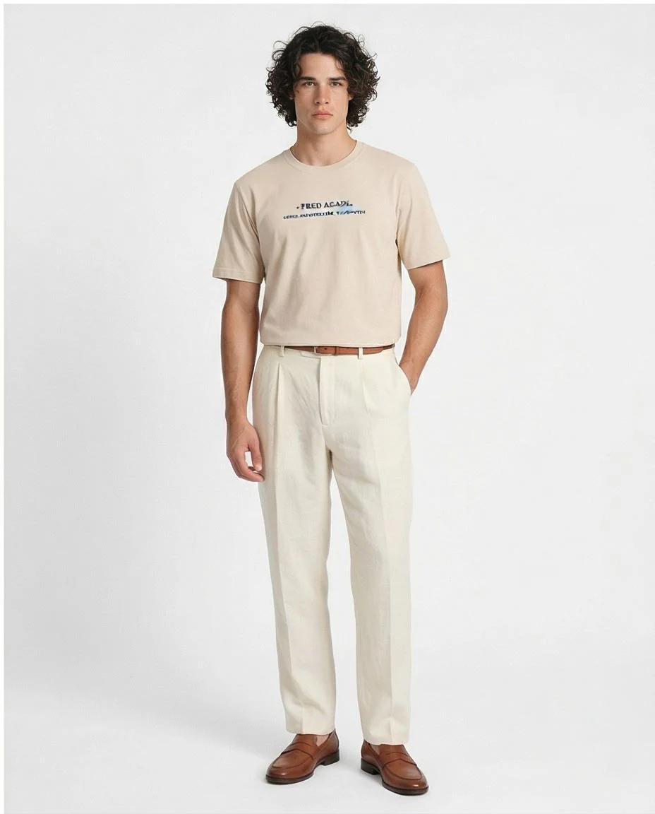 Ravin Men’s 100% Cotton Fred Again.. x Rüfüs Du Sol "The Gorge" Graphic T-Shirt - Sand Beige - O203195 - Image 4