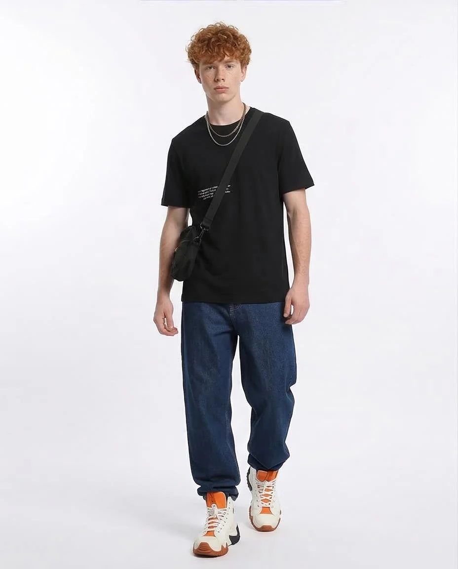 Ravin Men’s 100% Cotton "Think Outside The Box" Graphic Streetwear T-Shirt – Black - R209380 - Image 4