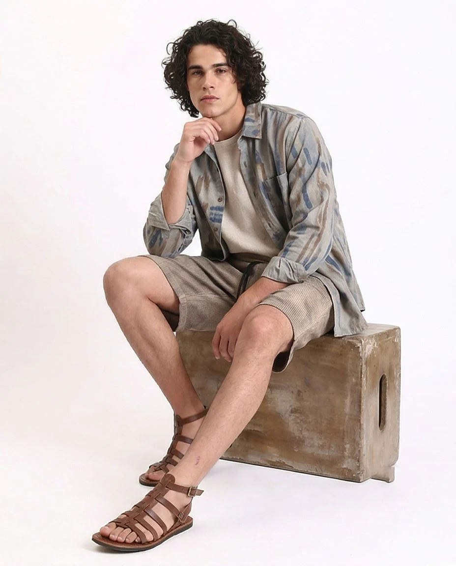 Ravin Men's Acid-Wash Waffle Knit Shorts – Relaxed Fit Drawstring Shorts in Coffee - R212956 - Image 4