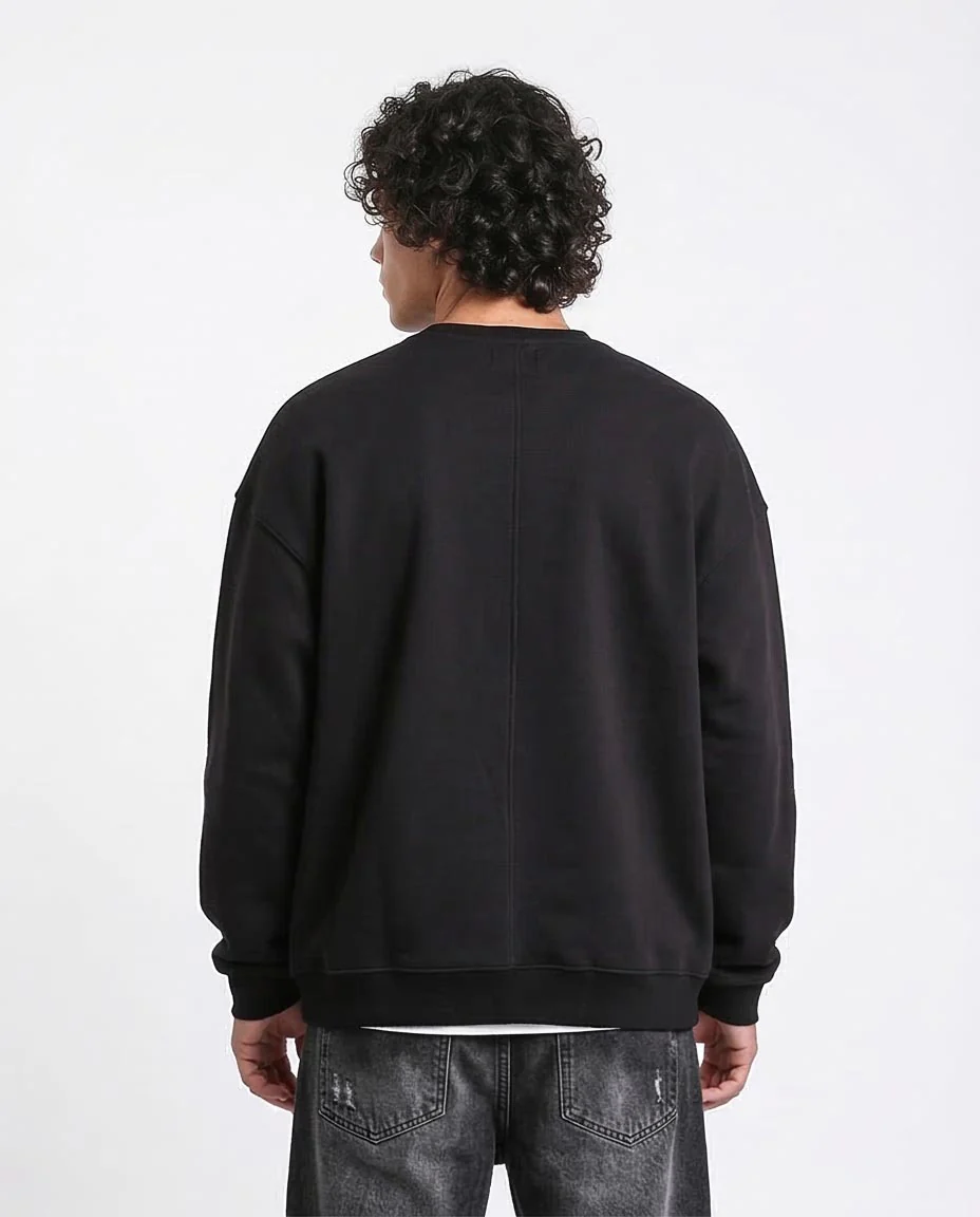 Ravin | Men’s "All Good Vibes" Oversized Graphic Sweatshirt - Black - R212205 - Image 2