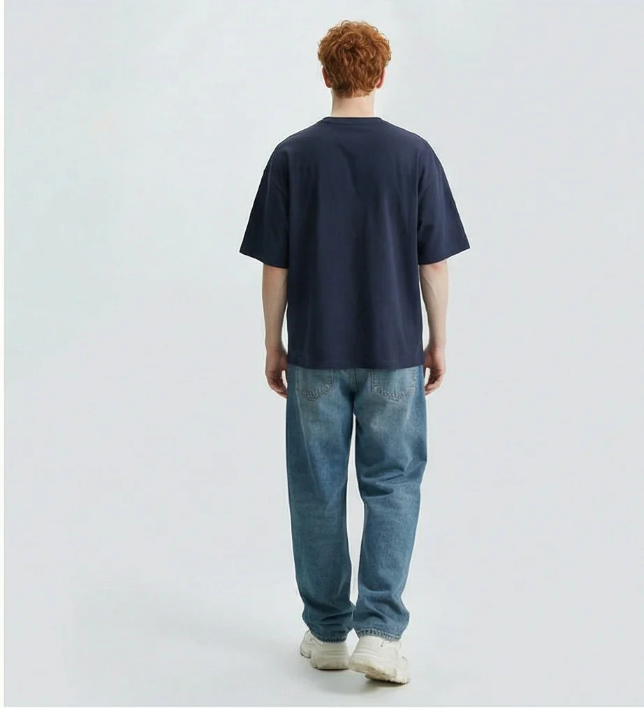 Ravin Men's "ALONE" Boxy Fit Heavyweight Graphic T-Shirt - Navy - R216576 - Image 4