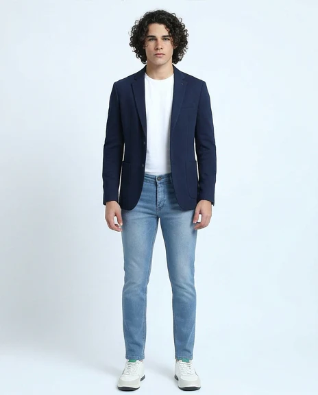 Azure Wash Slim-Fit Tapered Denim Jeans - O199297 - Image 3