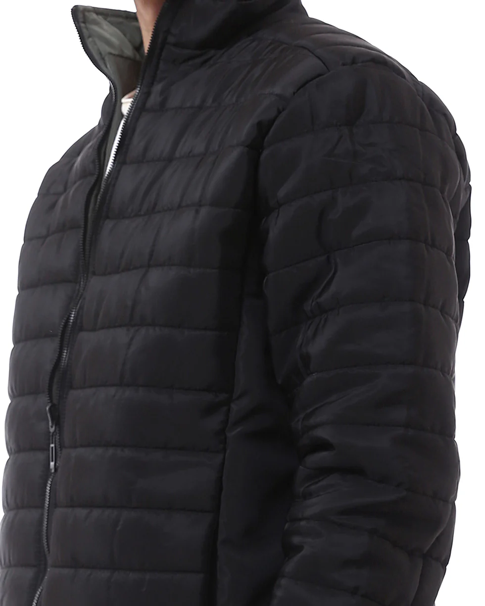 Black Quilted Lightweight Puffer Jacket - O173258 - Image 4