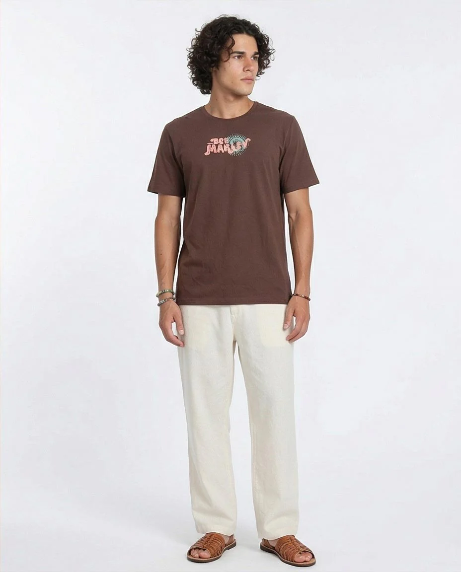 Ravin Men’s Bob Marley Uprising Tour 1980 Graphic T-Shirt - Vintage Brown - O203076 - Image 4