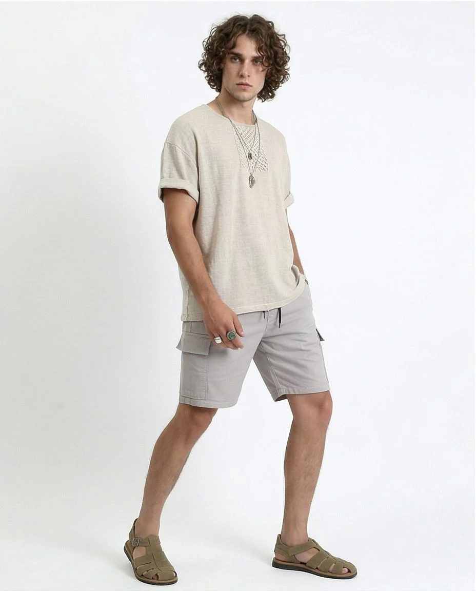 Ravin Men’s Cargo Utility Shorts – Relaxed Fit Drawstring Shorts with Side Pockets in Dove Grey - R209463 - Image 3