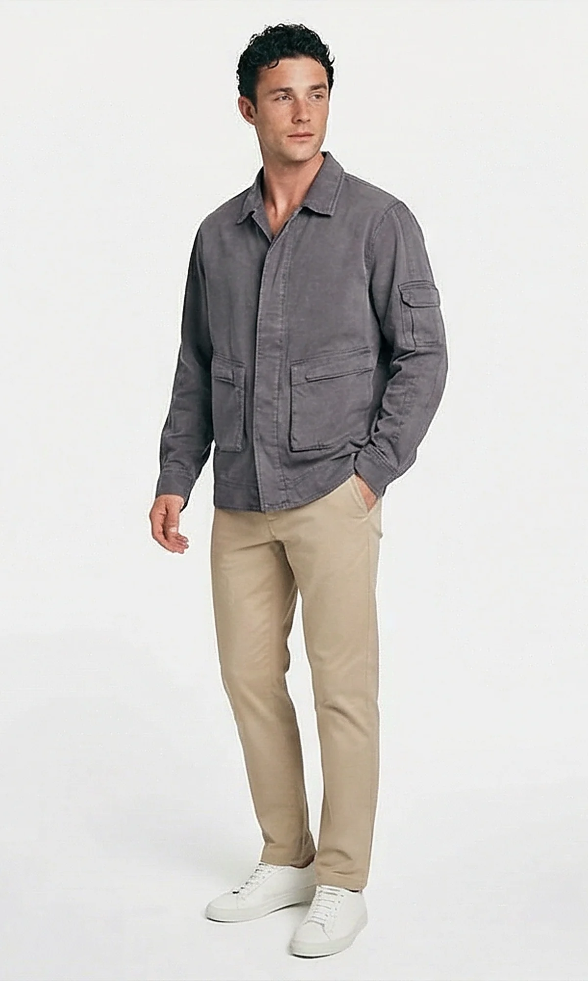 Modern Utility Charcoal Field Jacket - Image 4