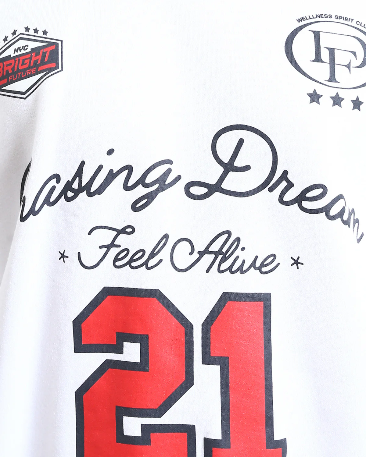 Ravin Men’s "Chasing Dream" Varsity Raglan Sweatshirt - White - R214402 - Image 4