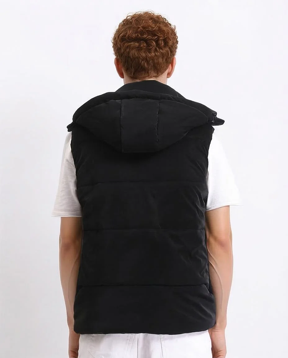 Ravin Men's Chevron-Quilted Puffer Vest with Detachable Hood - Black - O198261 - Image 2