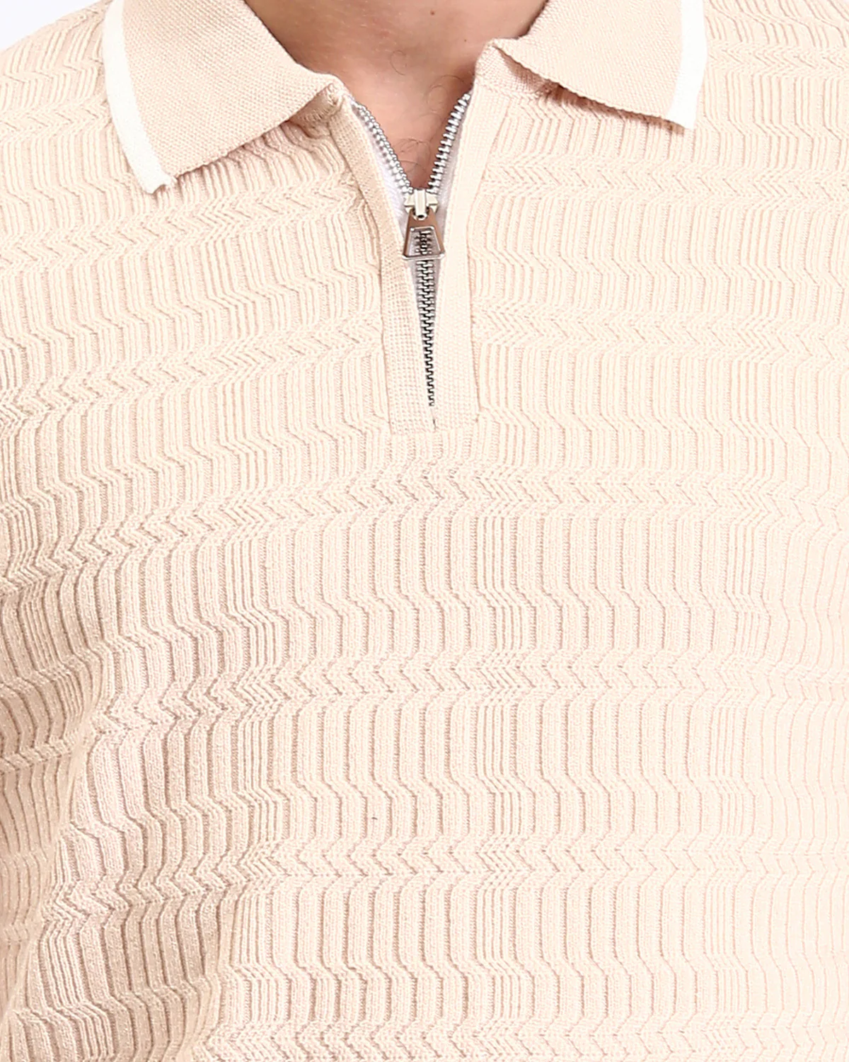 Ravin | Men’s Chevron-Textured Quarter-Zip Knit Polo - R213027 - Image 4