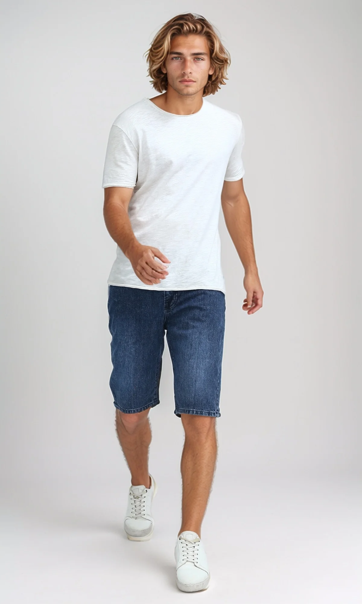 Men's Classic Indigo Denim Shorts - O198730 - Image 6