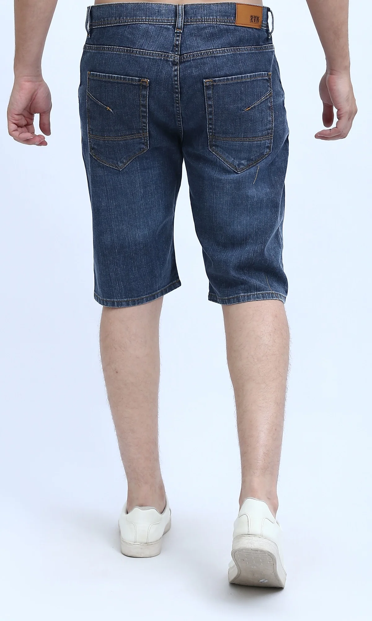 Classic Indigo Medium Wash Denim Shorts - O198734 - Image 3