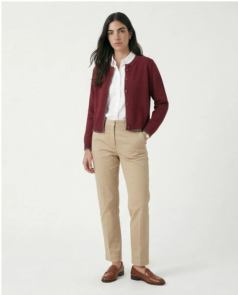 Ravin Men’s Contrast-Trim Knit Cardigan – Burgundy & Charcoal - R211189 - Image 5