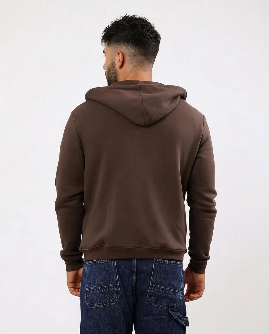 Men's Deep Chocolate Zip-Up Hoodie - 0180399 - Image 2