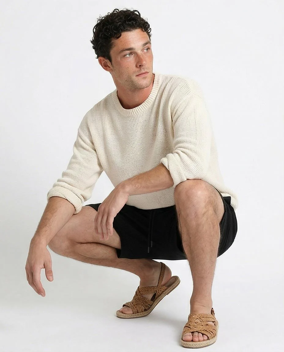 Ravin Men's Diamond Mesh Textured Relaxed Fit Shorts – Blacks - R208799 - Image 3