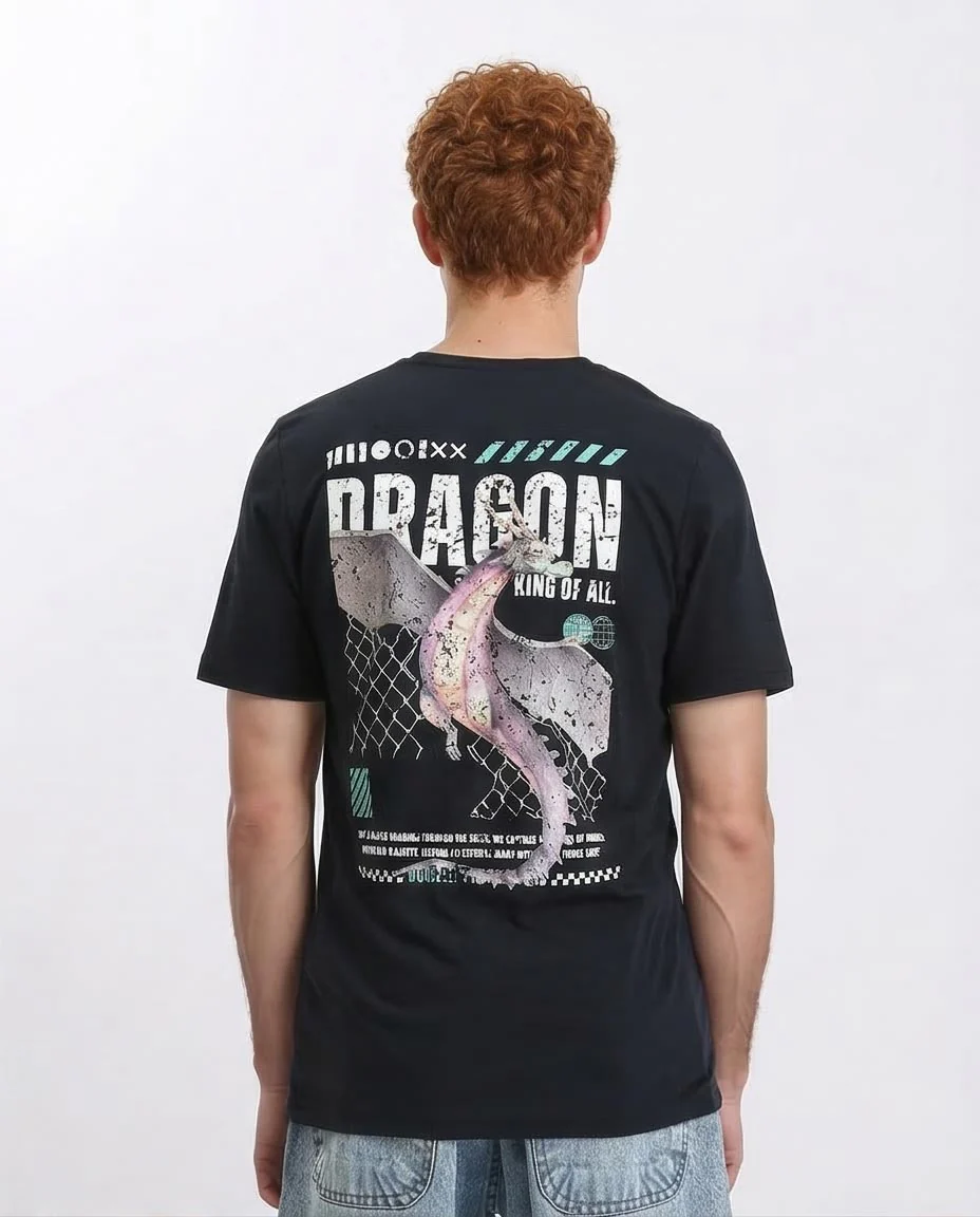 Ravin Men's Dragon Graphic Street T-Shirt - 100% Premium Cotton - R209375 - Image 2