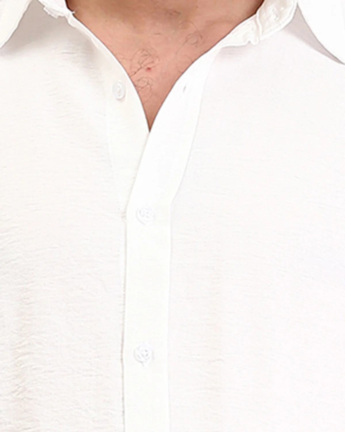 Ravin Men’s Easy-Care Crinkle Shirt – 100% Polyester Performance Fabric - White R207298 - Image 4