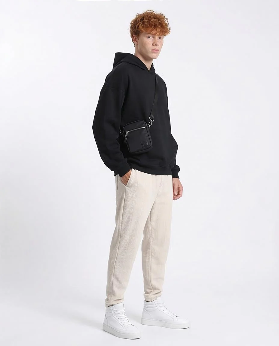 RAVIN Men’s Elevated Oversized Essential Hoodie – Black - R214593 - Image 5