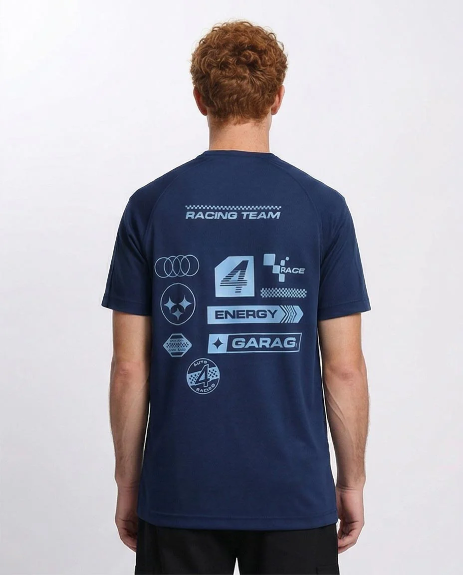 Ravin | Men’s Elevated Racing Graphic Raglan T-Shirt – Navy - R205842 - Image 2