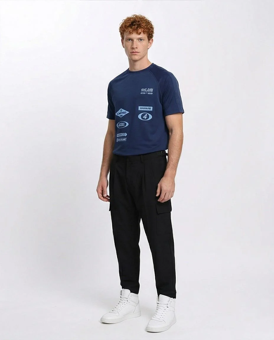 Ravin | Men’s Elevated Racing Graphic Raglan T-Shirt – Navy - R205842 - Image 4