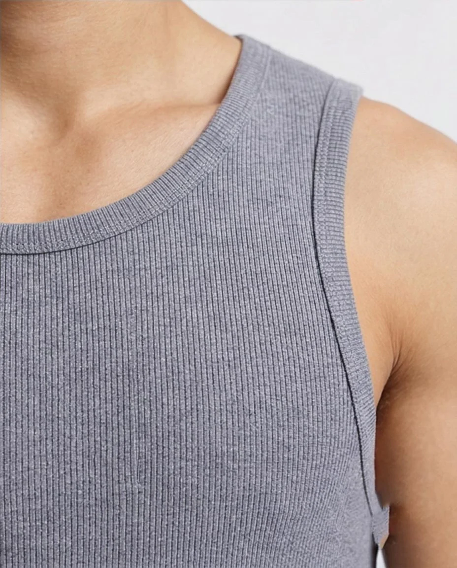 Ravin Men’s Essential Ribbed Tank Top – Grey Heather - R207263 - Image 3