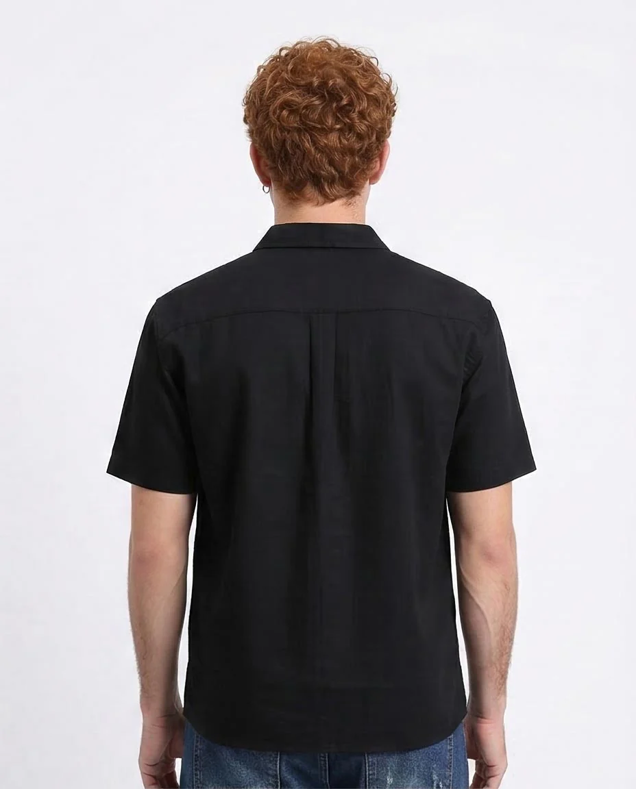 Ravin Men's Essential Short Sleeve Button-Down Shirt – Black - R210042 - Image 2