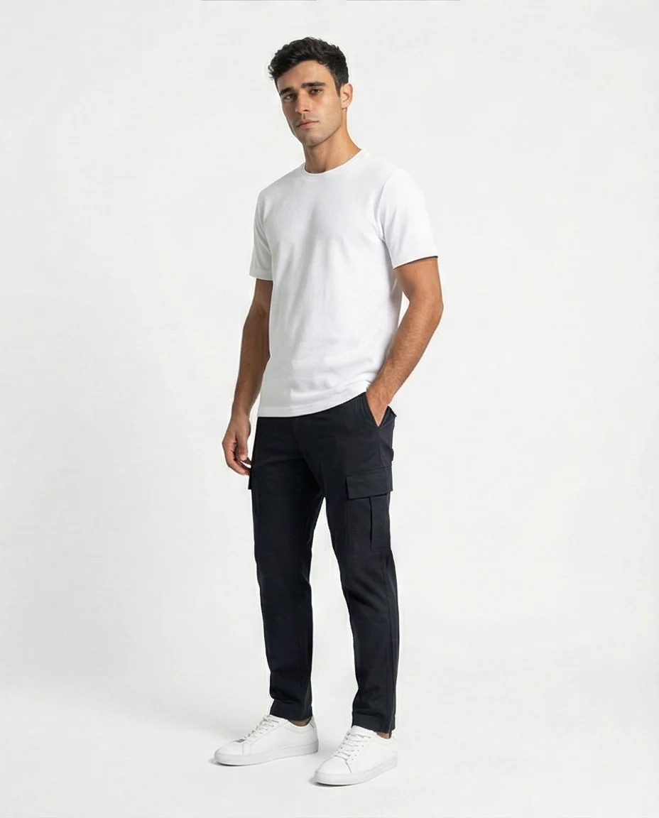 Classic Essential White Crew Neck T-Shirt - Image 4