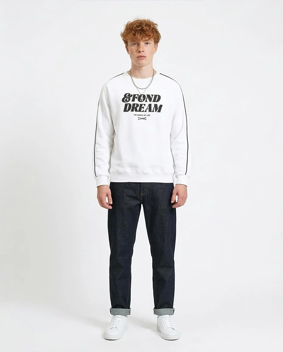 Ravin Men’s "FOND DREAM" Graphic Sweatshirt – White - R214403 - Image 3