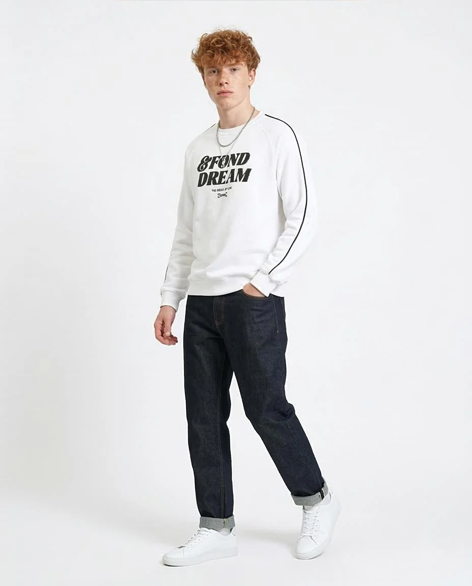 Ravin Men’s "FOND DREAM" Graphic Sweatshirt – White - R214403 - Image 5