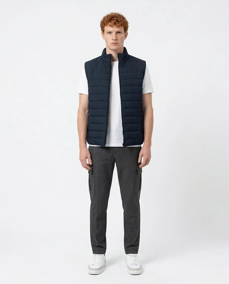 Ravin Men’s FW25 Canvas Padded High-Neck Vest – Navy - R215936 - Image 3