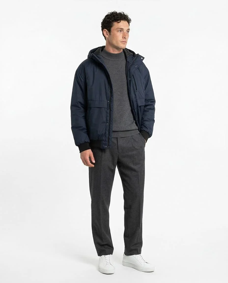 Ravin Men’s FW25 Water-Resistant Padded Hooded Jacket – Navy Blue - R213112 - Image 4