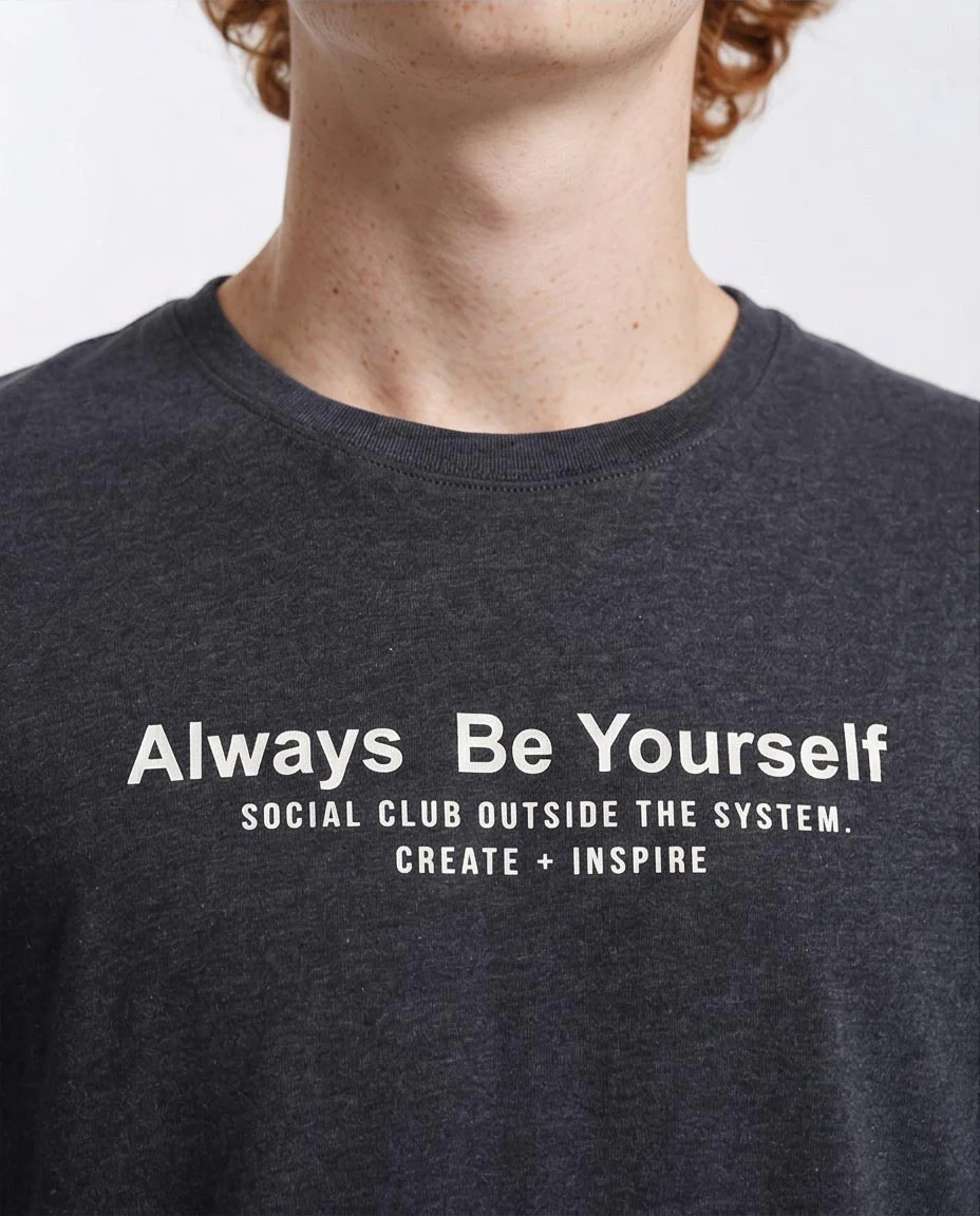 Ravin Men's Heather Black "Always Be Yourself" Graphic T-Shirt - R208587 - Image 3