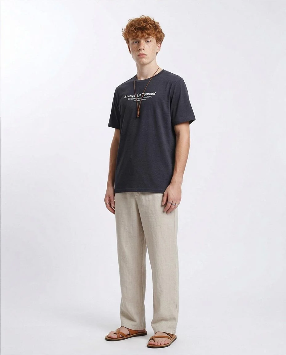 Ravin Men's Heather Black "Always Be Yourself" Graphic T-Shirt - R208587 - Image 4