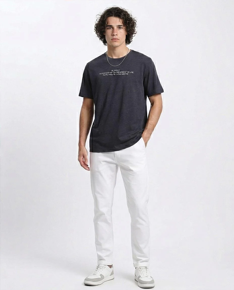 Ravin Men's Heather Black "ON" Graphic Streetwear T-Shirt - Heather Charcoal - R208589 - Image 4