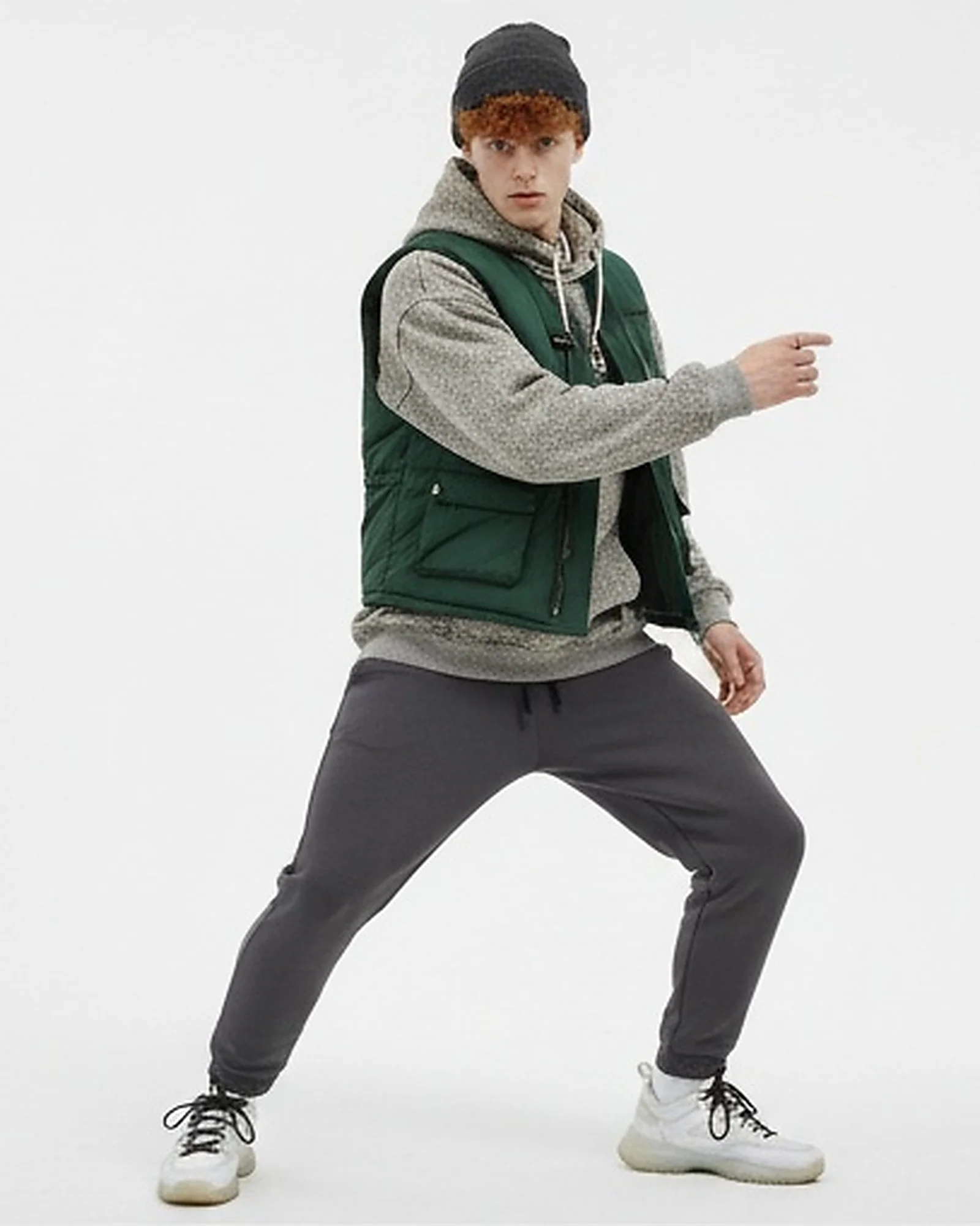 Essential Heather Charcoal Knit Joggers - Image 3