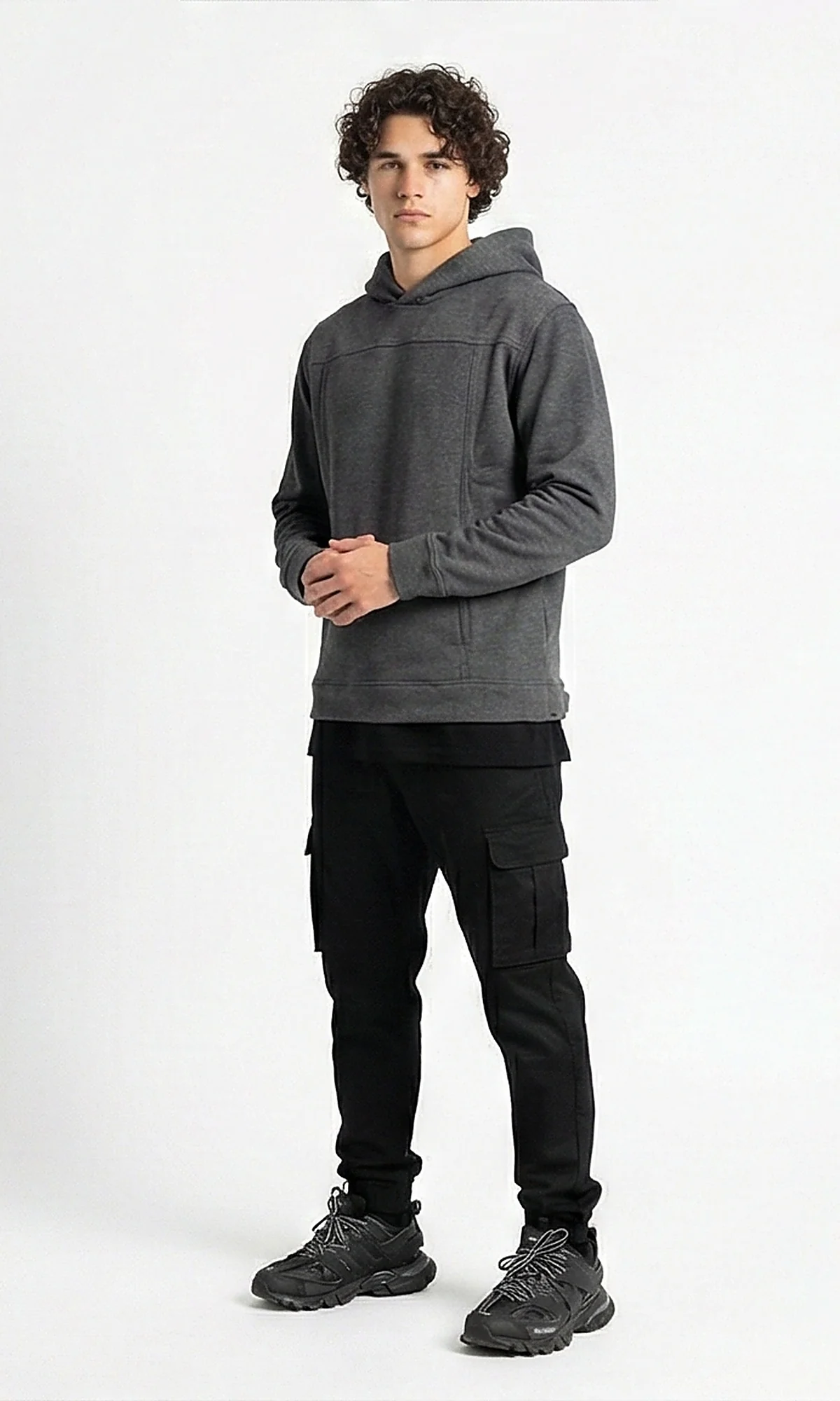 Ravin Men's Heather Grey Architectural Panel Hoodie - Image 4