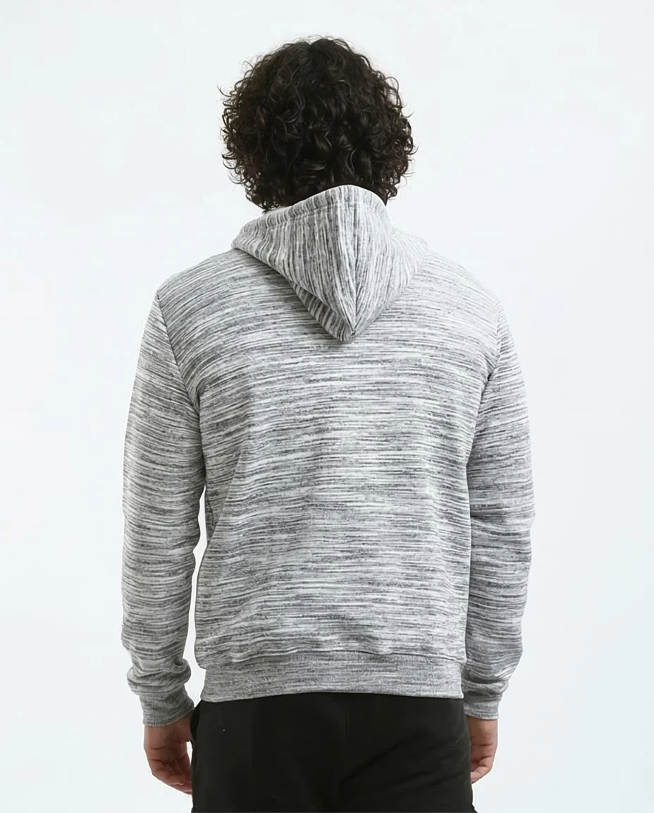 Men's Heather Grey Marled Zip-Up Hoodie - 0180398 - Image 2