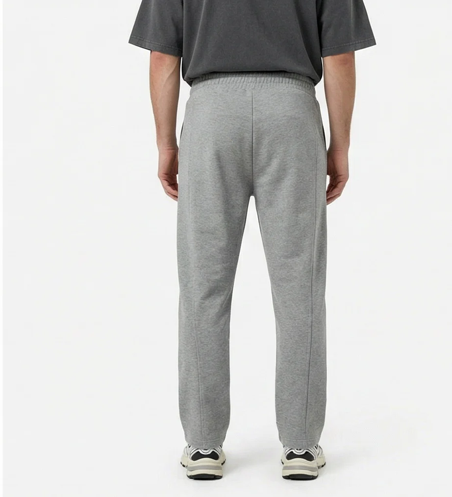 Men's Heather Grey Pintuck Seam Tailored Joggers - R217324 - Image 2