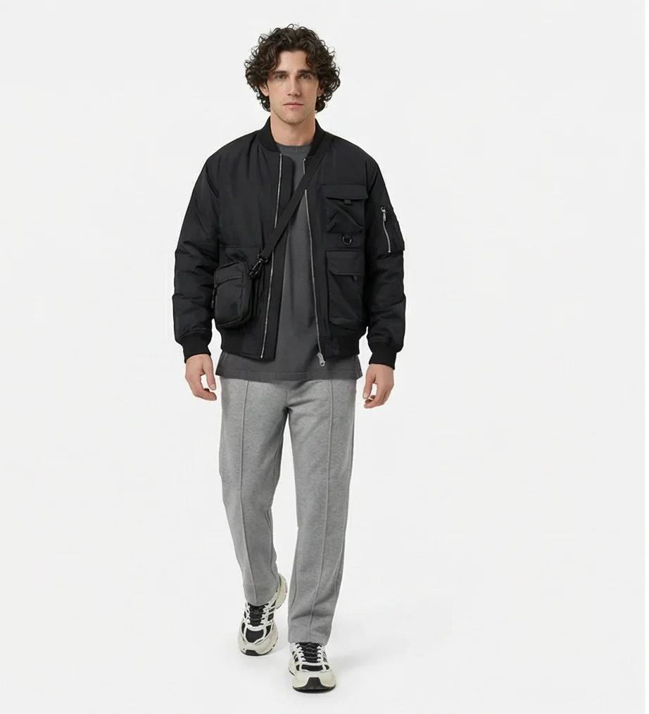 Men's Heather Grey Pintuck Seam Tailored Joggers - R217324 - Image 3