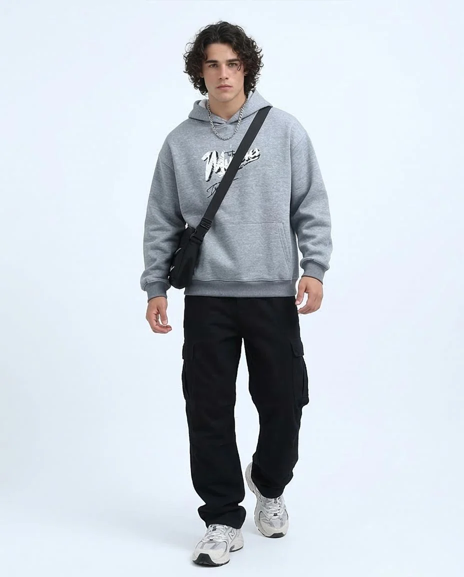 Men's Heather Grey Urban Bridge Graphic Hoodie - O200135 - Image 3