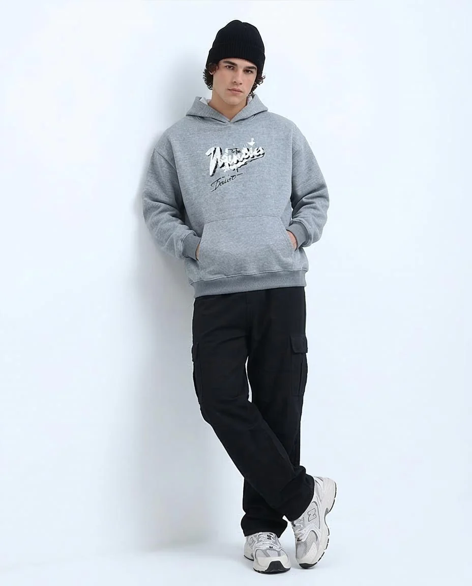 Men's Heather Grey Urban Bridge Graphic Hoodie - O200135 - Image 5