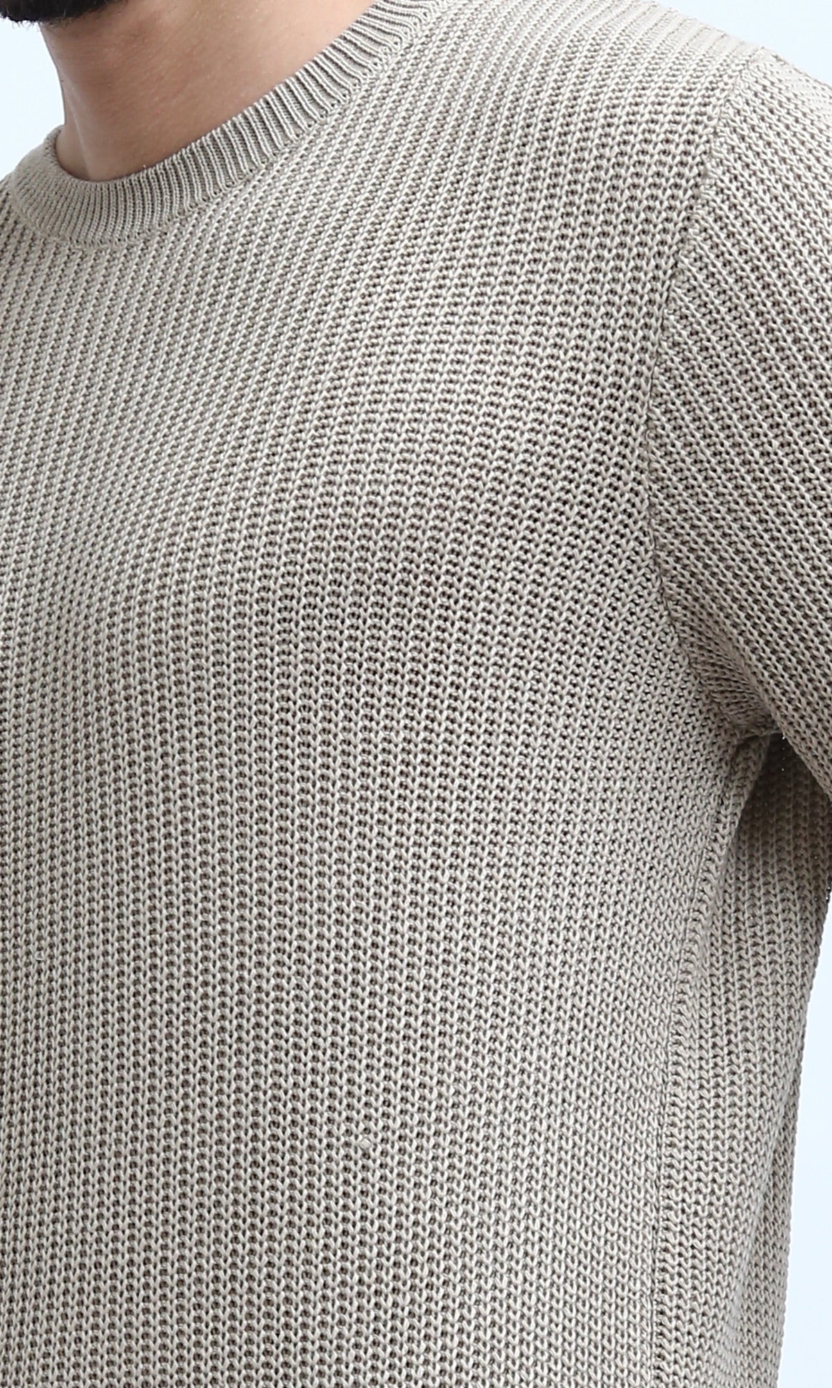 Men's Heather Grey Waffle Knit Pullover - O198293 - Image 3