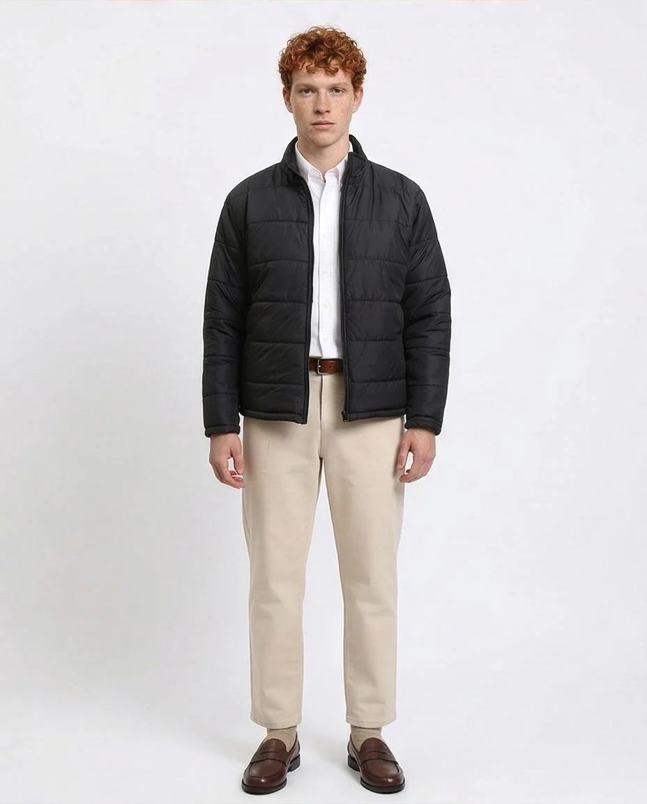 Ravin Men’s Horizontal Quilted Lightweight Puffer Jacket - Black - R211350 - Image 4