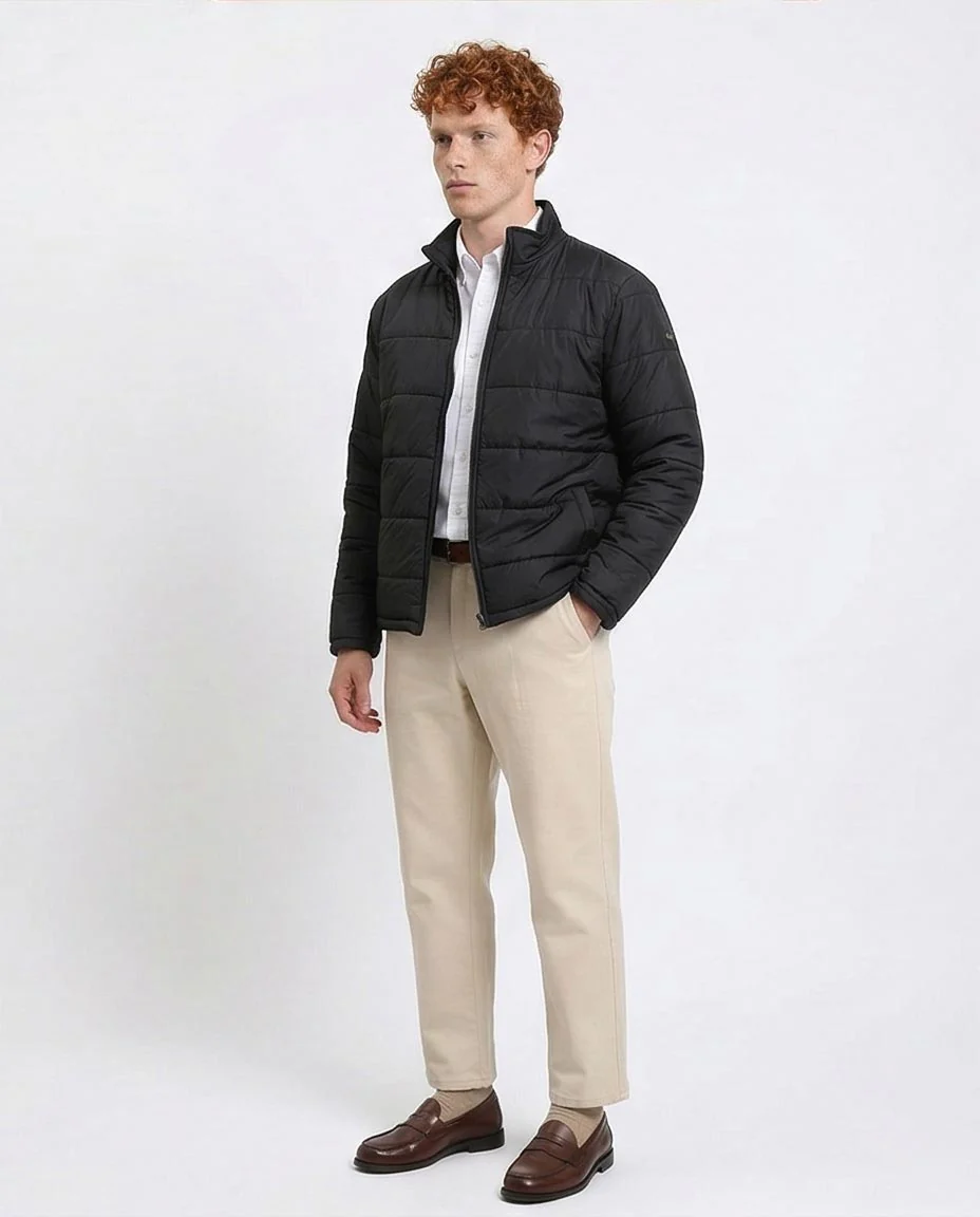 Ravin Men’s Horizontal Quilted Lightweight Puffer Jacket - Black - R211350 - Image 5