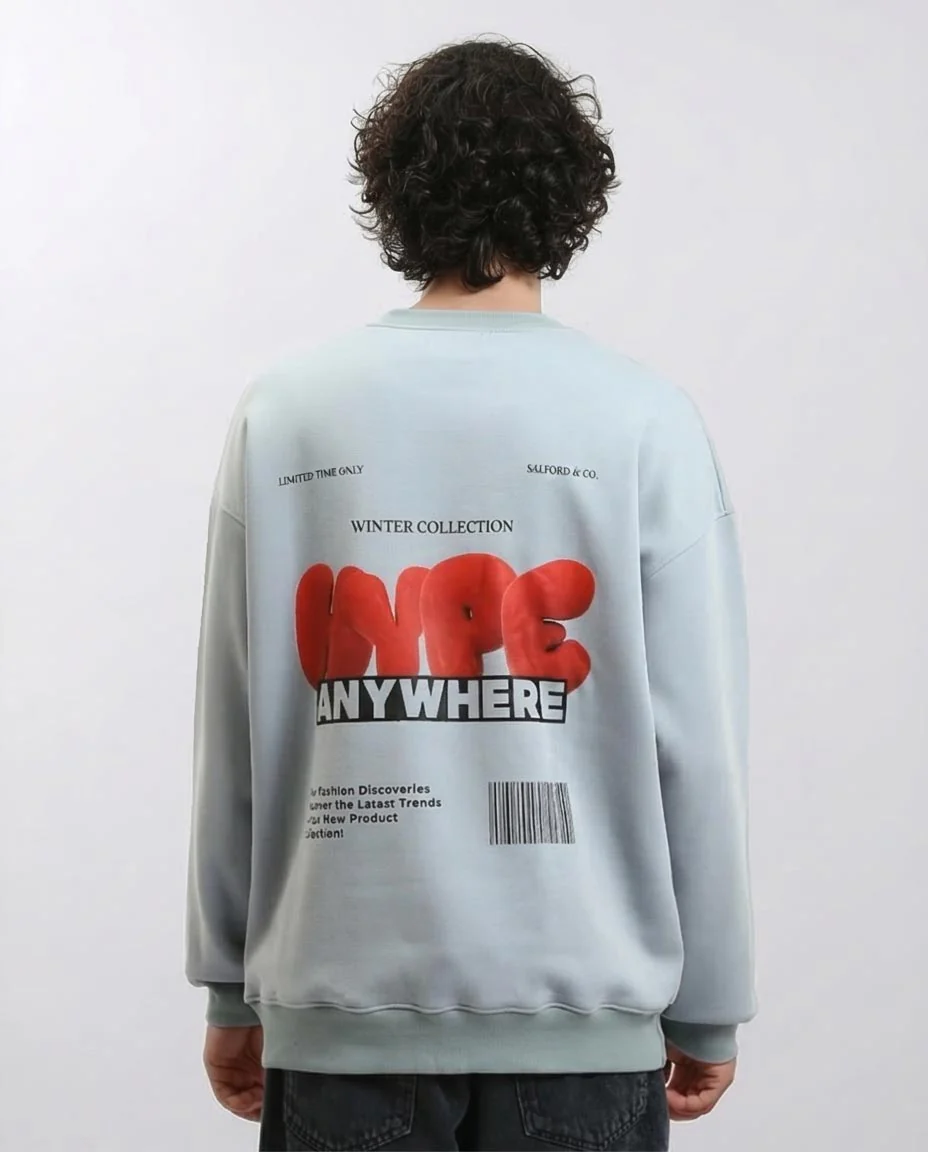 RAVIN Men’s "Hype Anywhere" Drop-Shoulder Sweatshirt – Dusty Aqua - R215626 - Image 2