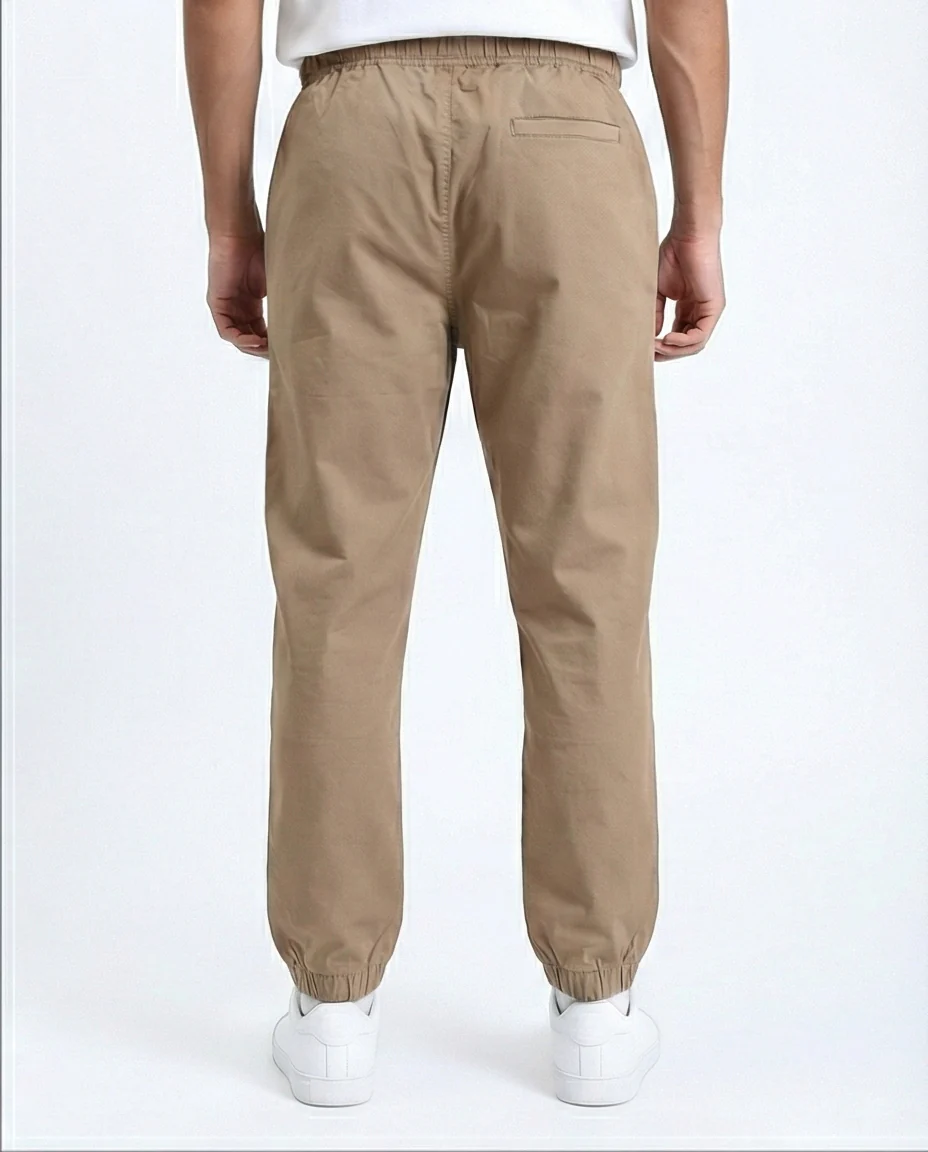 Ravin Men's Khaki Casual Drawstring Jogger Pants - Image 2
