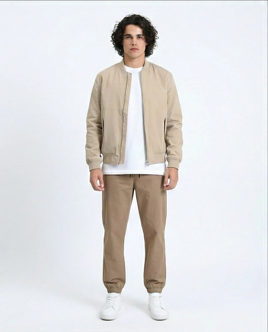Ravin Men's Khaki Casual Drawstring Jogger Pants - Image 5