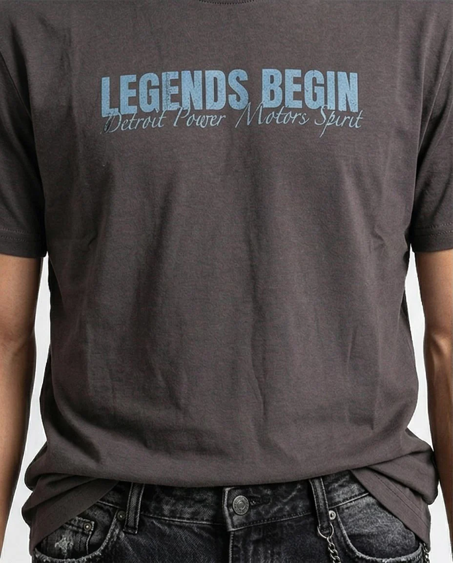 Ravin Men’s "Legends Begin" Dragon Graphic T-Shirt – Charcoal Grey Streetwear Tee- O203111 - Image 3