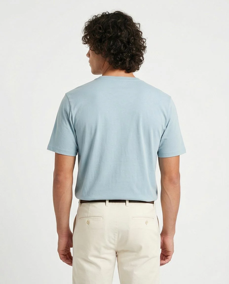 Ravin Men’s Light Blue "Daily Grind" Abstract Typography T-Shirt – Relaxed Fit Graphic Tee  – O203100 - Image 2