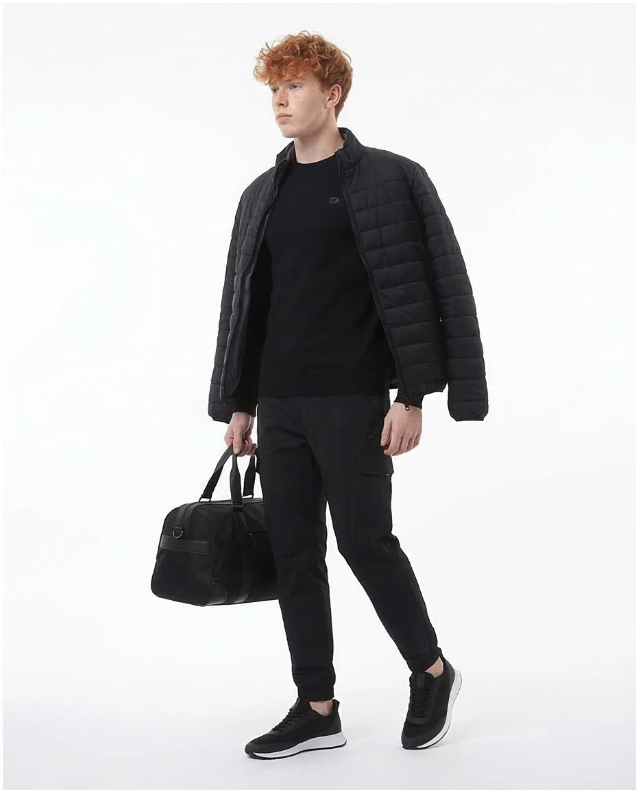 Men's Lightweight Quilted Puffer Jacket in Obsidian Black - O173259 - Image 5